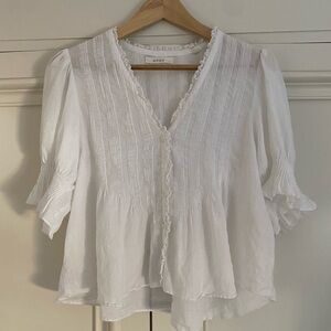 Dôen Karlie Pleated Lace-Trim Top size XS